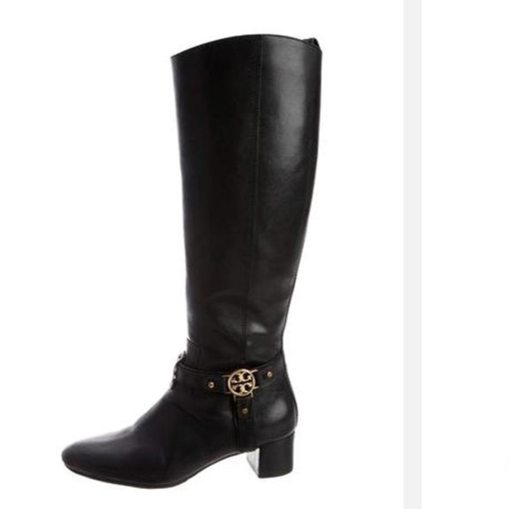 Tory Burch Black leather knee-high boots